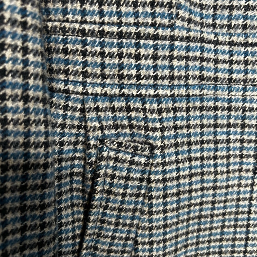 Banana Republic Peplum wool Coat Blue and Brown Houndstooth Size 0 - Picture 5 of 7